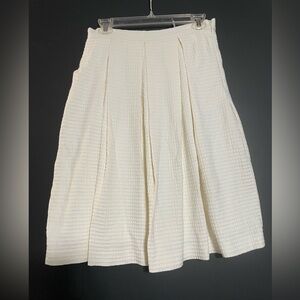 Badgley Mischka Textured Cream A-Line Skirt